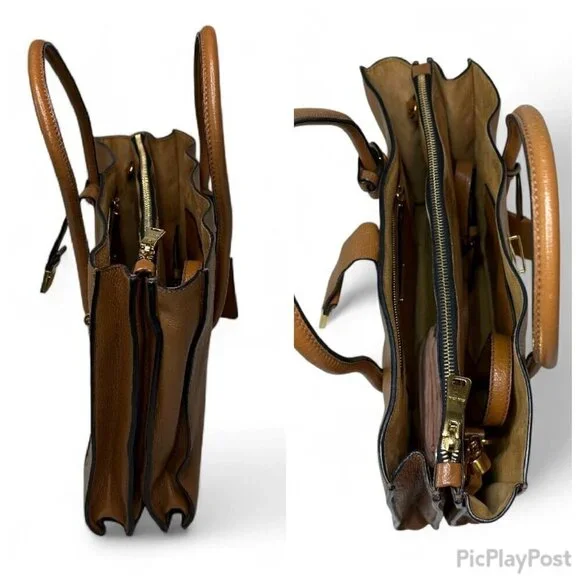 Miu Miu Madras Brown Leather 2 Way Tote - Picture 10 of 16